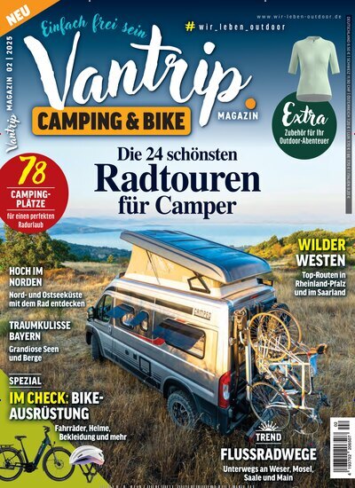 Titelbild der Ausgabe 2/2025 von Vantrip. Diese Zeitschrift und viele weitere Automagazine und Motorradzeitschriften als Abo oder epaper bei United Kiosk online kaufen.