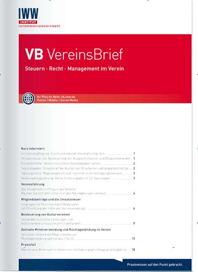 Titelbild der Ausgabe 4/2021 von VB VereinsBrief. Diese Zeitschrift und viele weitere Businessmagazine als Abo oder epaper bei United Kiosk online kaufen.