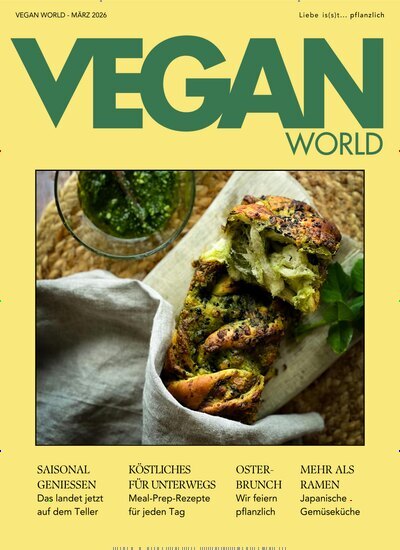 Titelbild der Ausgabe 2/2026 von Vegan World. Diese Zeitschrift und viele weitere Kochzeitschriften und Backzeitschriften als Abo oder epaper bei United Kiosk online kaufen.