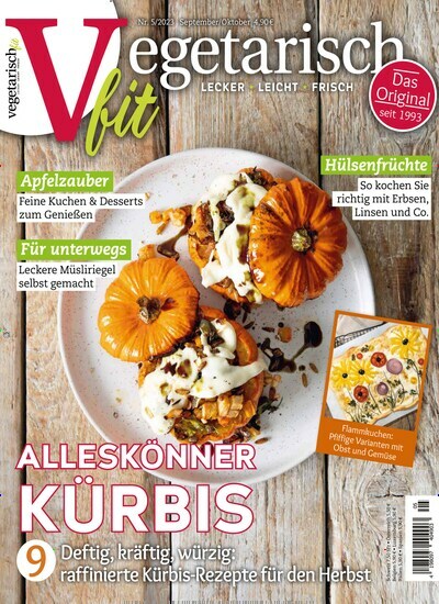 Titelbild der Ausgabe 5/2023 von vegetarisch Fit. Diese Zeitschrift und viele weitere Kochzeitschriften und Backzeitschriften als Abo oder epaper bei United Kiosk online kaufen.
