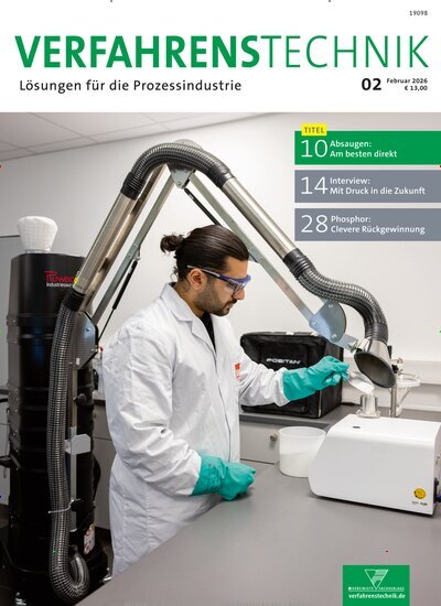 Titelbild der Ausgabe 2/2026 von Verfahrenstechnik. Diese Zeitschrift und viele weitere Industriemagazine und Handwerkmagazine als Abo oder epaper bei United Kiosk online kaufen.