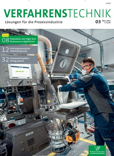 Titelbild der Ausgabe 3/2024 von Verfahrenstechnik. Diese Zeitschrift und viele weitere Industriemagazine und Handwerkmagazine als Abo oder epaper bei United Kiosk online kaufen.