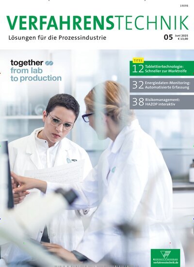 Titelbild der Ausgabe 5/2025 von Verfahrenstechnik. Diese Zeitschrift und viele weitere Industriemagazine und Handwerkmagazine als Abo oder epaper bei United Kiosk online kaufen.