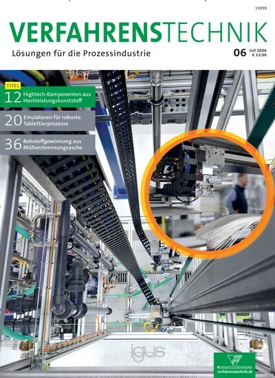 Titelbild der Ausgabe 6/2026 von Verfahrenstechnik. Diese Zeitschrift und viele weitere Industriemagazine und Handwerkmagazine als Abo oder epaper bei United Kiosk online kaufen.