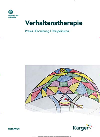 Titelbild der Ausgabe 1/2022 von Verhaltenstherapie. Diese Zeitschrift und viele weitere Zeitschriften für Pädagogik als Abo oder epaper bei United Kiosk online kaufen.