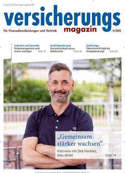 Titelbild der Ausgabe 4/2025 von Versicherungsmagazin. Diese Zeitschrift und viele weitere Businessmagazine als Abo oder epaper bei United Kiosk online kaufen.
