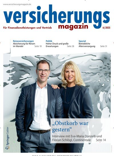 Titelbild der Ausgabe 6/2025 von Versicherungsmagazin. Diese Zeitschrift und viele weitere Businessmagazine als Abo oder epaper bei United Kiosk online kaufen.