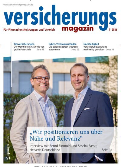 Titelbild der Ausgabe 7/2026 von Versicherungsmagazin. Diese Zeitschrift und viele weitere Businessmagazine als Abo oder epaper bei United Kiosk online kaufen.