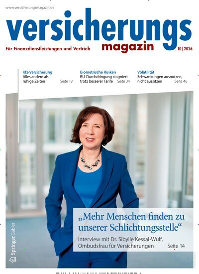 Titelbild der Ausgabe 10/2026 von Versicherungsmagazin. Diese Zeitschrift und viele weitere Businessmagazine als Abo oder epaper bei United Kiosk online kaufen.
