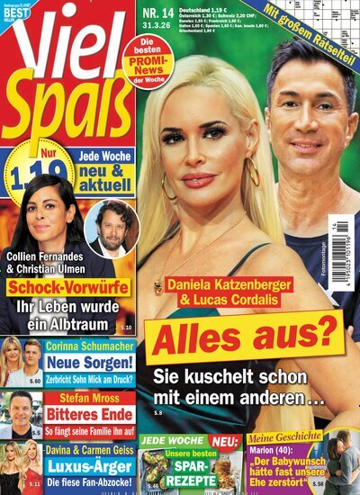 Titelbild der Ausgabe 14/2026 von Viel Spaß. Diese Zeitschrift und viele weitere Frauenzeitschriften als Abo oder epaper bei United Kiosk online kaufen.