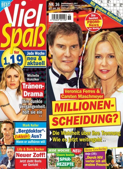 Titelbild der Ausgabe 36/2026 von Viel Spaß. Diese Zeitschrift und viele weitere Frauenzeitschriften als Abo oder epaper bei United Kiosk online kaufen.