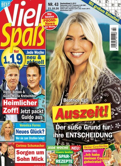 Titelbild der Ausgabe 43/2026 von Viel Spaß. Diese Zeitschrift und viele weitere Frauenzeitschriften als Abo oder epaper bei United Kiosk online kaufen.