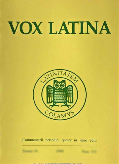 Titelbild der Ausgabe 1/2024 von Vox Latina. Diese Zeitschrift und viele weitere Wissenschaftsmagazine als Abo oder epaper bei United Kiosk online kaufen.