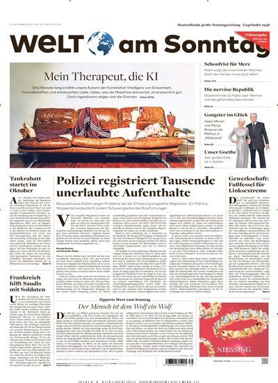Titelbild der Ausgabe 39/2026 von WamS Welt am Sonntag Bayern Frühausgabe. Diese Zeitschrift und viele weitere Zeitungsabos als Abo oder epaper bei United Kiosk online kaufen.