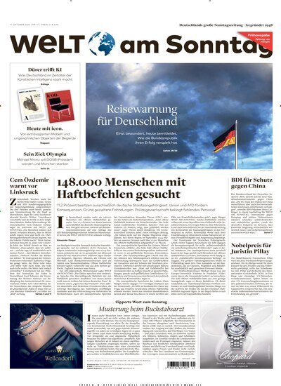 Titelbild der Ausgabe 41/2026 von WamS Welt am Sonntag Bayern Frühausgabe. Diese Zeitschrift und viele weitere Zeitungsabos als Abo oder epaper bei United Kiosk online kaufen.