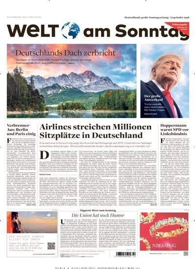 Titelbild der Ausgabe 42/2026 von WamS Welt am Sonntag Bayern Frühausgabe. Diese Zeitschrift und viele weitere Zeitungsabos als Abo oder epaper bei United Kiosk online kaufen.