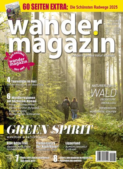 Titelbild der Ausgabe 226/2025 von Wandermagazin. Diese Zeitschrift und viele weitere Reisemagazine, Freizeitmagazine und Wissensmagazine als Abo oder epaper bei United Kiosk online kaufen.