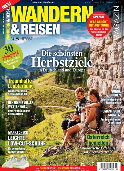 Titelbild der Ausgabe 4/2025 von Wandern & Reisen Magazin. Diese Zeitschrift und viele weitere Sportmagazine als Abo oder epaper bei United Kiosk online kaufen.