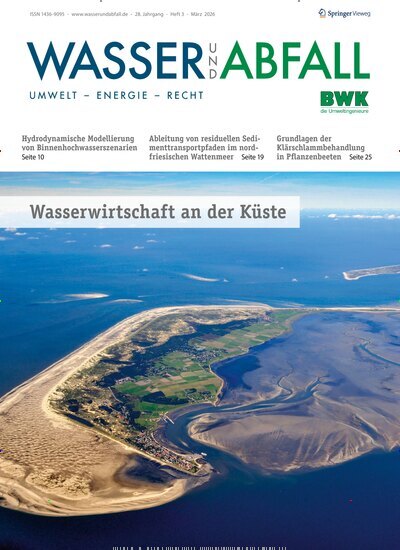 Titelbild der Ausgabe 3/2026 von Wasser und Abfall. Diese Zeitschrift und viele weitere Naturzeitschriften, Landwirtschaftszeitungen und Umweltmagazine als Abo oder epaper bei United Kiosk online kaufen.