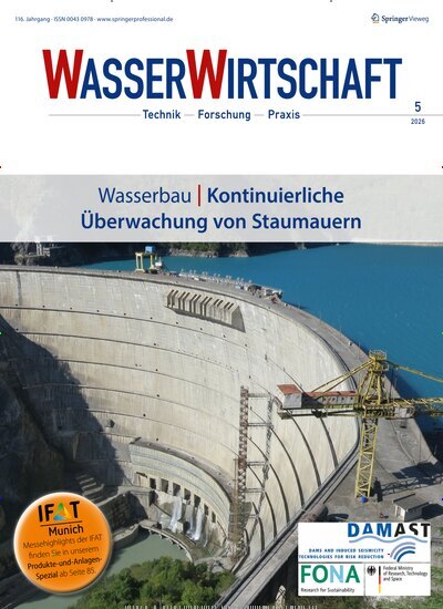 Titelbild der Ausgabe 5/2026 von WasserWirtschaft. Diese Zeitschrift und viele weitere Naturzeitschriften, Landwirtschaftszeitungen und Umweltmagazine als Abo oder epaper bei United Kiosk online kaufen.
