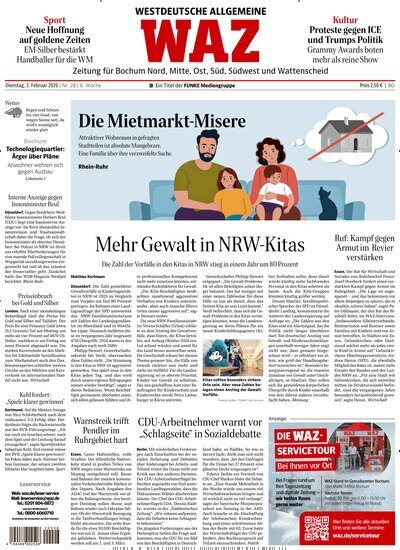 Titelbild der Ausgabe 28/2026 von WAZ Westdeutsche Allgemeine Zeitung für Bochum. Diese Zeitschrift und viele weitere Zeitungsabos als Abo oder epaper bei United Kiosk online kaufen.