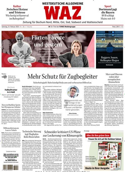 Titelbild der Ausgabe 38/2026 von WAZ Westdeutsche Allgemeine Zeitung für Bochum. Diese Zeitschrift und viele weitere Zeitungsabos als Abo oder epaper bei United Kiosk online kaufen.