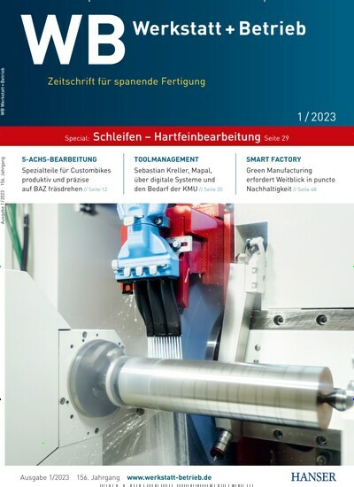 Titelbild der Ausgabe 1/2023 von WB Werkstatt + Betrieb. Diese Zeitschrift und viele weitere Industriemagazine und Handwerkmagazine als Abo oder epaper bei United Kiosk online kaufen.