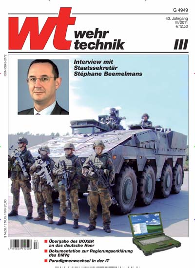 Titelbild der Ausgabe 3/2011 von Wehrtechnik. Diese Zeitschrift und viele weitere Reisemagazine, Freizeitmagazine und Wissensmagazine als Abo oder epaper bei United Kiosk online kaufen.