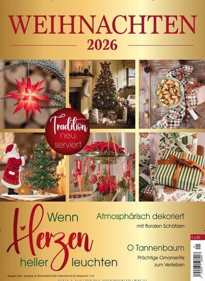 Titelbild der Ausgabe 1/2026 von Weihnachten. Diese Zeitschrift und viele weitere Gartenzeitschriften und Wohnzeitschriften als Abo oder epaper bei United Kiosk online kaufen.