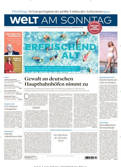 Titelbild der Ausgabe 22/2026 von Welt am Sonntag Bayern Frühausgabe. Diese Zeitschrift und viele weitere Zeitungsabos als Abo oder epaper bei United Kiosk online kaufen.