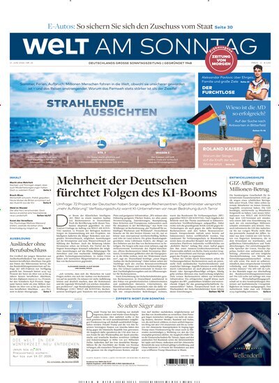 Titelbild der Ausgabe 25/2026 von Welt am Sonntag Bayern Frühausgabe. Diese Zeitschrift und viele weitere Zeitungsabos als Abo oder epaper bei United Kiosk online kaufen.