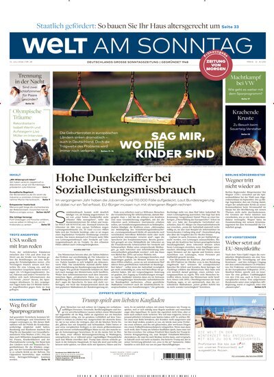 Titelbild der Ausgabe 28/2026 von Welt am Sonntag Bayern Frühausgabe. Diese Zeitschrift und viele weitere Zeitungsabos als Abo oder epaper bei United Kiosk online kaufen.