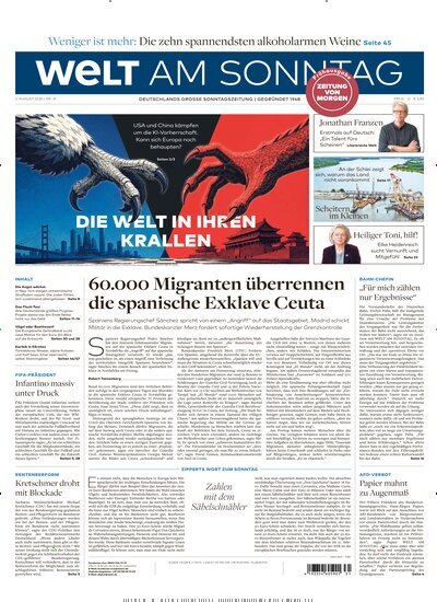 Titelbild der Ausgabe 31/2026 von Welt am Sonntag Bayern Frühausgabe. Diese Zeitschrift und viele weitere Zeitungsabos als Abo oder epaper bei United Kiosk online kaufen.