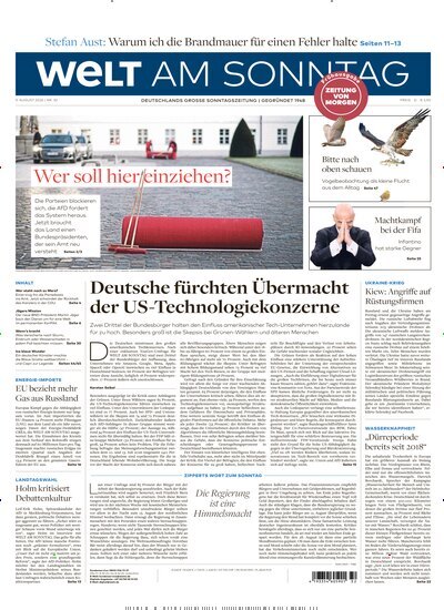 Titelbild der Ausgabe 32/2026 von Welt am Sonntag Bayern Frühausgabe. Diese Zeitschrift und viele weitere Zeitungsabos als Abo oder epaper bei United Kiosk online kaufen.