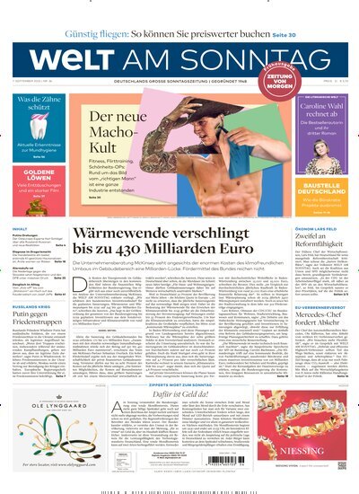 Titelbild der Ausgabe 36/2025 von Welt am Sonntag Bayern Frühausgabe. Diese Zeitschrift und viele weitere Zeitungsabos als Abo oder epaper bei United Kiosk online kaufen.