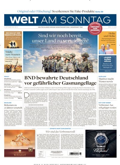 Titelbild der Ausgabe 37/2025 von Welt am Sonntag Bayern Frühausgabe. Diese Zeitschrift und viele weitere Zeitungsabos als Abo oder epaper bei United Kiosk online kaufen.