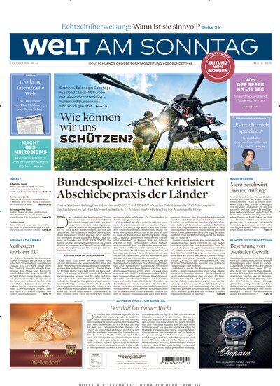 Titelbild der Ausgabe 40/2025 von Welt am Sonntag Bayern Frühausgabe. Diese Zeitschrift und viele weitere Zeitungsabos als Abo oder epaper bei United Kiosk online kaufen.
