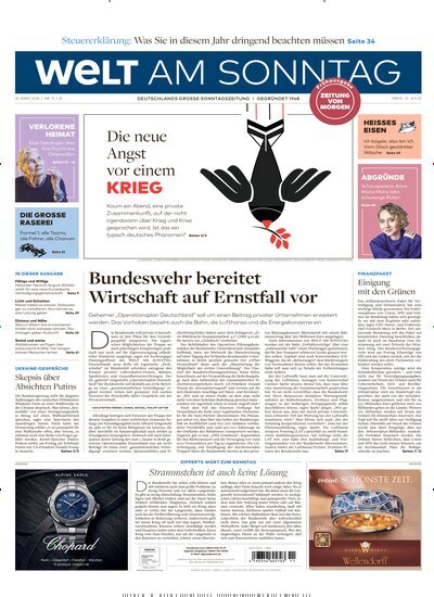 Titelbild der Ausgabe 11/2025 von Welt am Sonntag Gesamt Frühausgabe. Diese Zeitschrift und viele weitere Zeitungsabos als Abo oder epaper bei United Kiosk online kaufen.