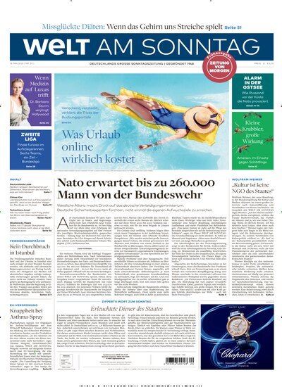Titelbild der Ausgabe 20/2025 von Welt am Sonntag Gesamt Frühausgabe. Diese Zeitschrift und viele weitere Zeitungsabos als Abo oder epaper bei United Kiosk online kaufen.