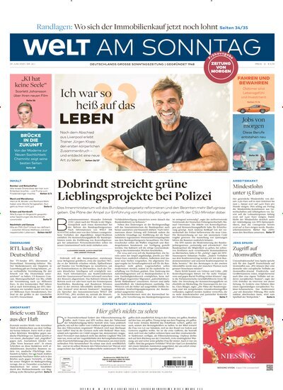 Titelbild der Ausgabe 26/2025 von Welt am Sonntag Gesamt Frühausgabe. Diese Zeitschrift und viele weitere Zeitungsabos als Abo oder epaper bei United Kiosk online kaufen.