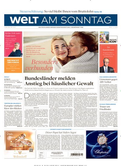 Titelbild der Ausgabe 19/2025 von Welt am Sonntag Gesamtausgabe. Diese Zeitschrift und viele weitere Zeitungsabos als Abo oder epaper bei United Kiosk online kaufen.