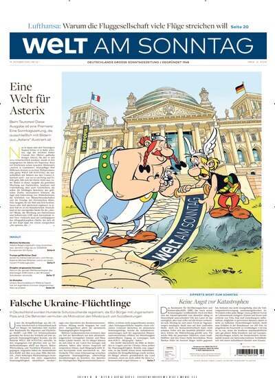 Titelbild der Ausgabe 42/2025 von Welt am Sonntag Gesamtausgabe. Diese Zeitschrift und viele weitere Zeitungsabos als Abo oder epaper bei United Kiosk online kaufen.