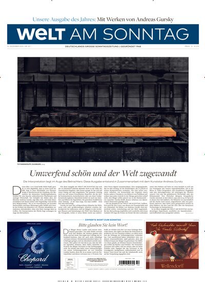 Titelbild der Ausgabe 50/2025 von Welt am Sonntag Gesamtausgabe. Diese Zeitschrift und viele weitere Zeitungsabos als Abo oder epaper bei United Kiosk online kaufen.