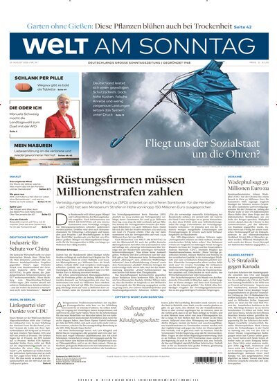 Titelbild der Ausgabe 34/2026 von Welt am Sonntag Hamburg. Diese Zeitschrift und viele weitere Zeitungsabos als Abo oder epaper bei United Kiosk online kaufen.