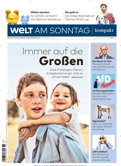 Titelbild der Ausgabe 18/2025 von Welt am Sonntag kompakt. Diese Zeitschrift und viele weitere Zeitungsabos als Abo oder epaper bei United Kiosk online kaufen.