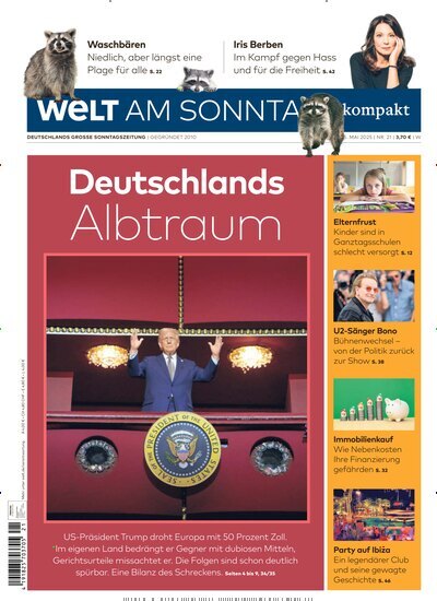 Titelbild der Ausgabe 21/2025 von Welt am Sonntag kompakt. Diese Zeitschrift und viele weitere Zeitungsabos als Abo oder epaper bei United Kiosk online kaufen.