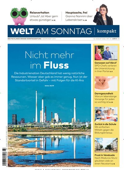 Titelbild der Ausgabe 33/2026 von Welt am Sonntag kompakt. Diese Zeitschrift und viele weitere Zeitungsabos als Abo oder epaper bei United Kiosk online kaufen.