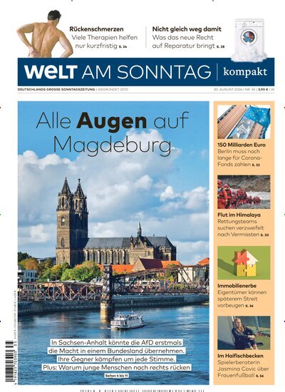 Titelbild der Ausgabe 35/2026 von Welt am Sonntag kompakt. Diese Zeitschrift und viele weitere Zeitungsabos als Abo oder epaper bei United Kiosk online kaufen.