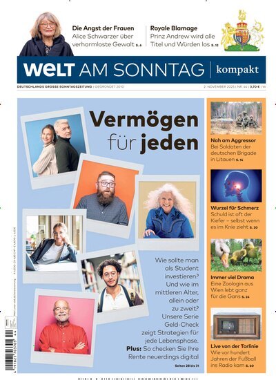 Titelbild der Ausgabe 44/2025 von Welt am Sonntag kompakt. Diese Zeitschrift und viele weitere Zeitungsabos als Abo oder epaper bei United Kiosk online kaufen.