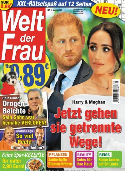 Titelbild der Ausgabe 8/2025 von Welt der Frau. Diese Zeitschrift und viele weitere Frauenzeitschriften als Abo oder epaper bei United Kiosk online kaufen.